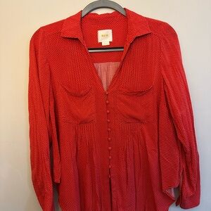 Maeve Red Polka Dot Women's Top